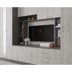 Гостиная МЛ-Мебель ML-3 (Антрацит/Дуб Крафт Белый) Thumb