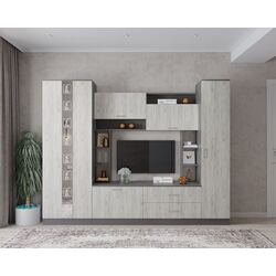 Гостиная МЛ-Мебель ML-3 (Антрацит/Дуб Крафт Белый) Thumb