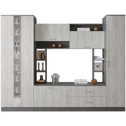 Гостиная МЛ-Мебель ML-3 (Антрацит/Дуб Крафт Белый) Thumb