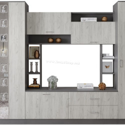 Гостиная МЛ-Мебель ML-3 (Антрацит/Дуб Крафт Белый)