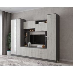 Гостиная МЛ-Мебель ML-3 (Антрацит/Дуб Крафт Белый) Thumb