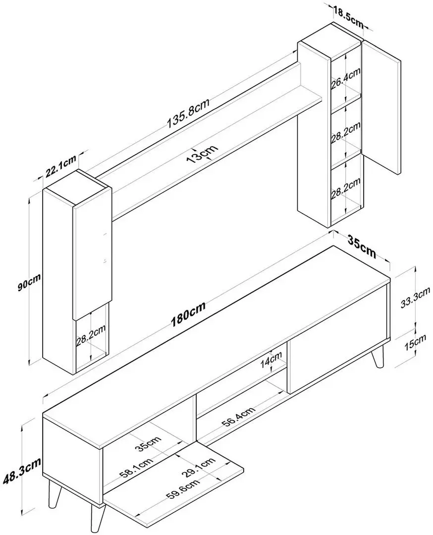 Living Mirage Meble A9/M27 (Miniature Walnut)