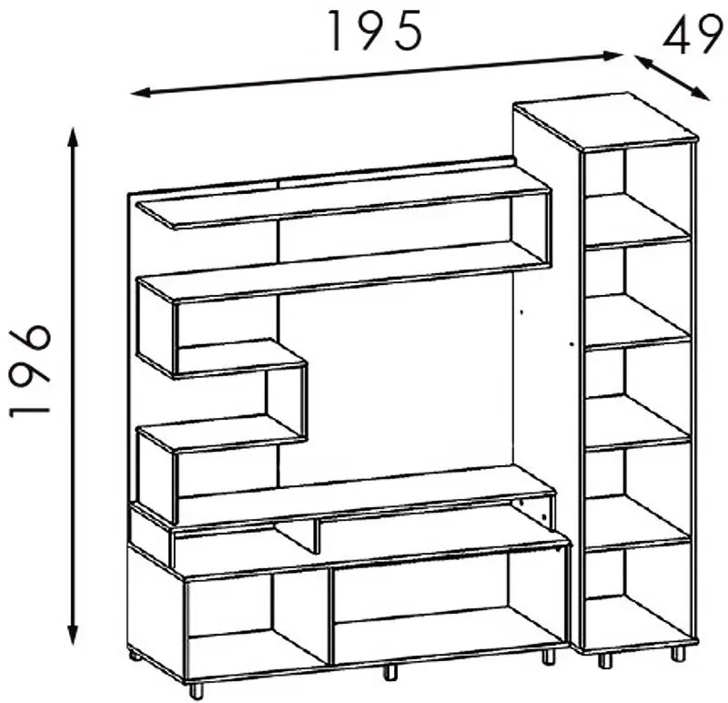Гостиная Modern Bari (White/Craft Oak Gray)
