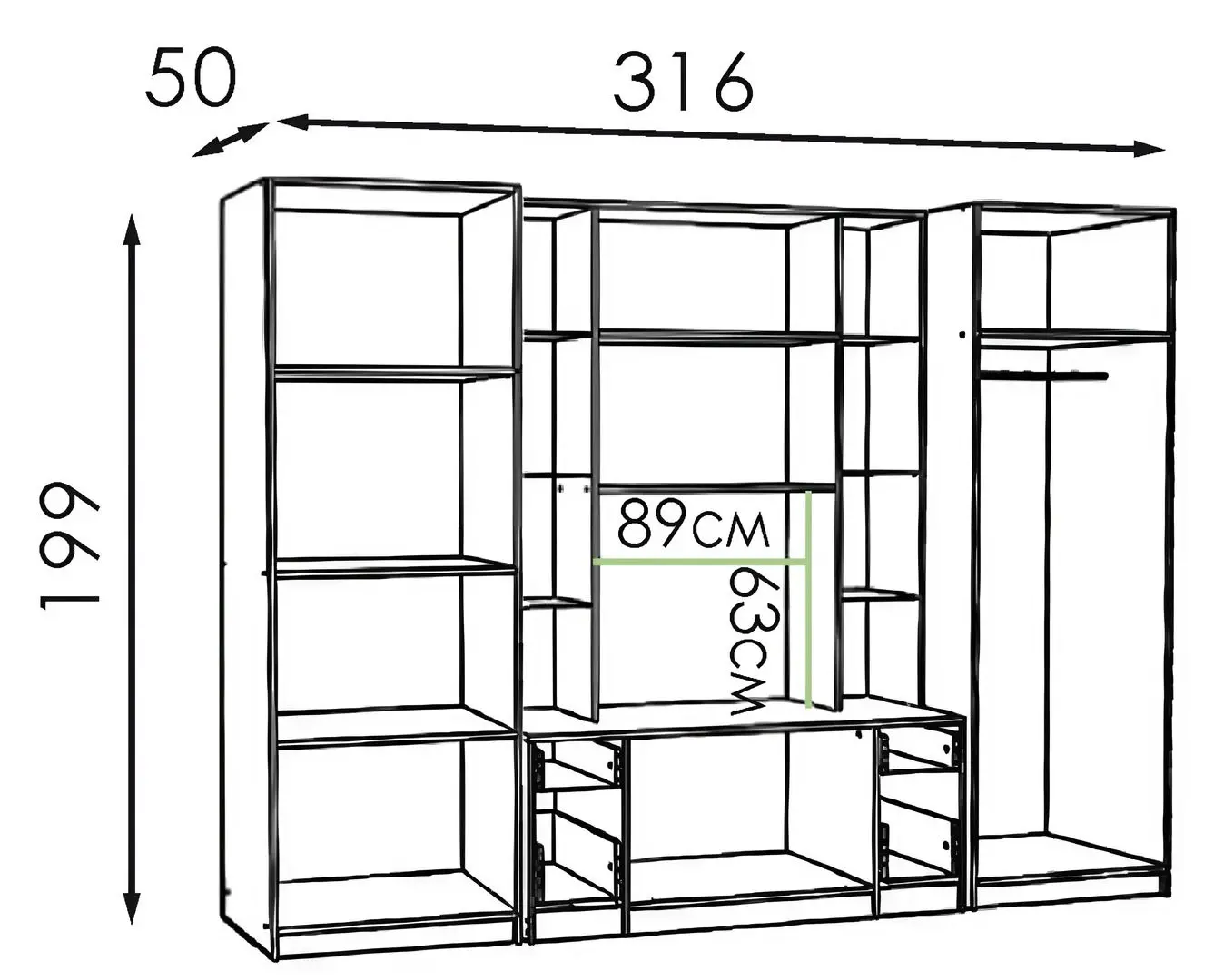 Living Modern Viktoriy 3.1m (Vintage Oak/Sonoma Oak)