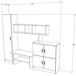 Living Haaus Ada 2.1m (White/Wenge) Thumb