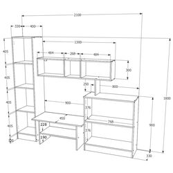 Living Haaus Ada 2.1m (White/Wenge) Thumb