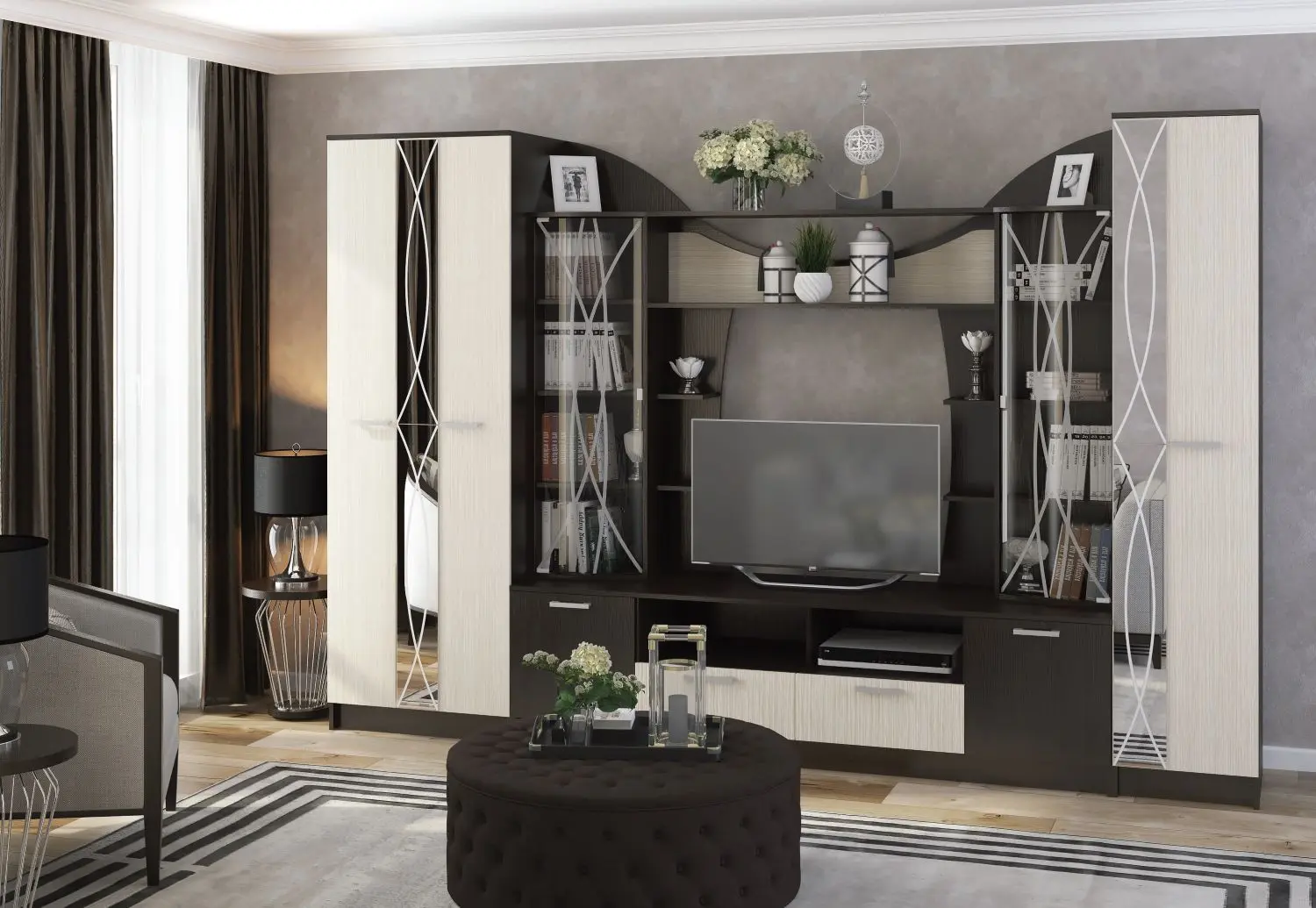 Sectiunea centrala Стендмебель Olbiya (Belfort Oak/Wenge) - 3