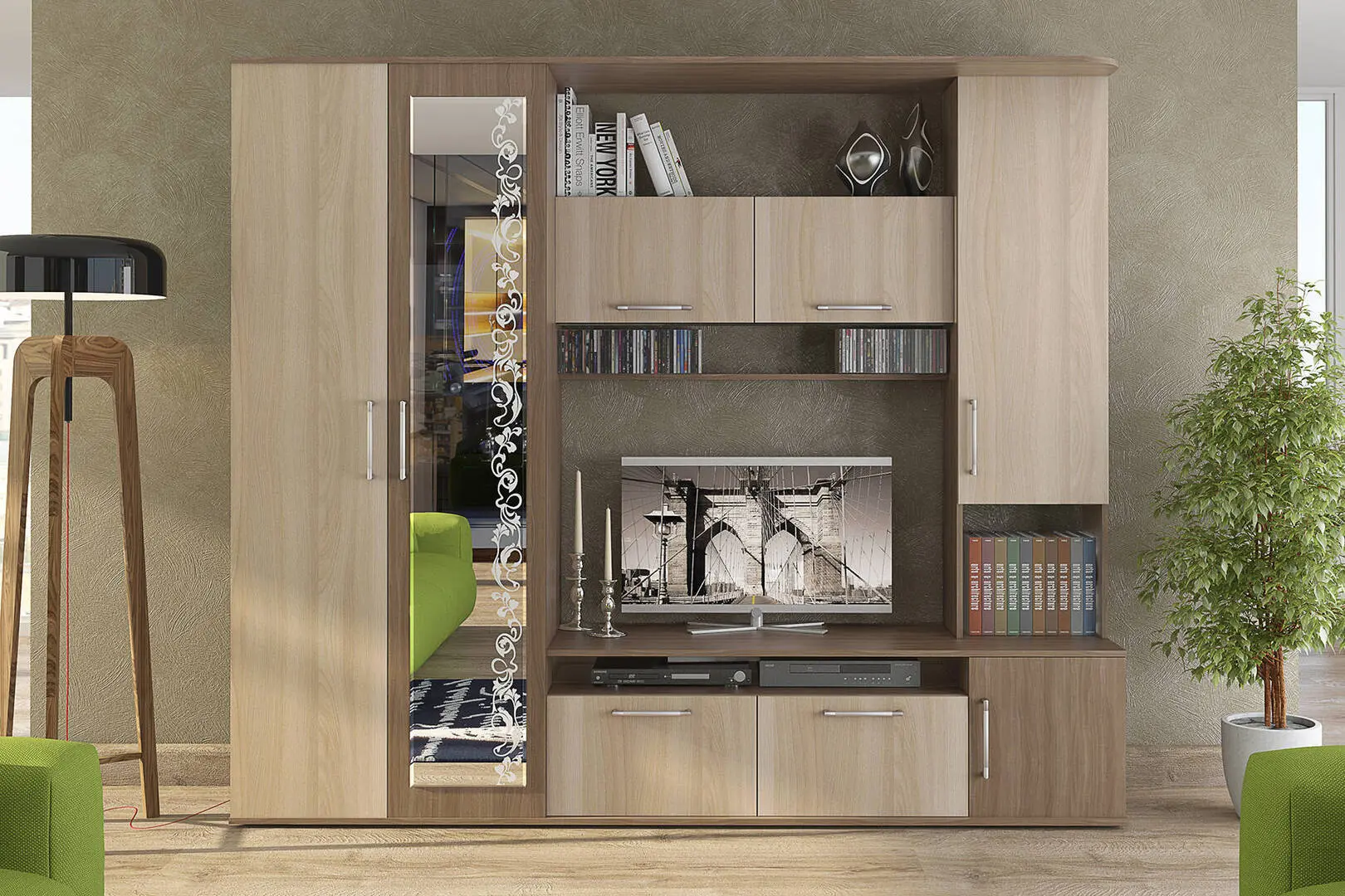 Гостиная Stolline Алегро СТЛ.111.02М (Ясень Шимо Темный/Ясень Шимо Светлый) - 3