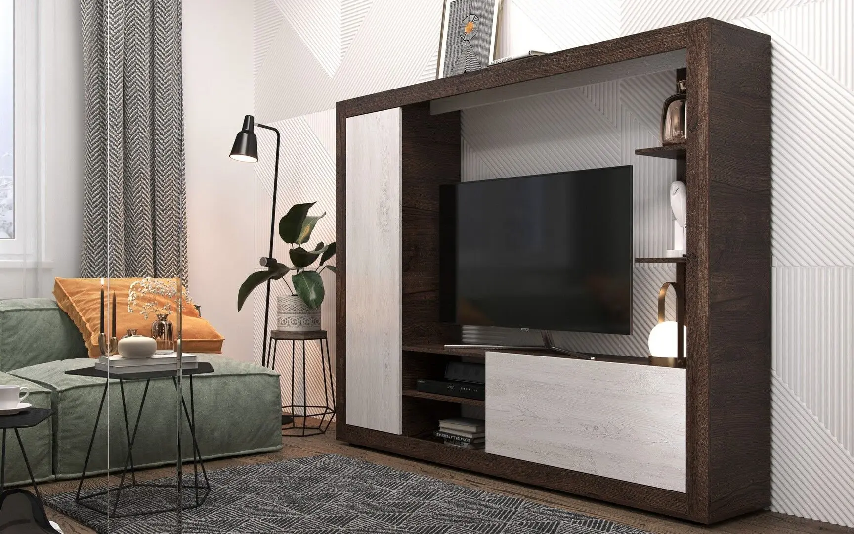 Living SV-Mebel Nr.10 (April Oak Dark/Santorini Pine Light) - 2