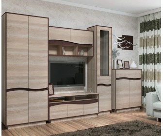 Living + Comoda Yasen Jeneva 3.35m (Sonoma Oak Truffle/Wenge Magic)