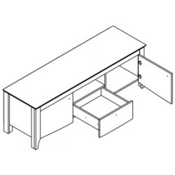 Living Yasen Karina REG1W2S+POL140+KOM1D2S+RTV2D1S (Nymphea Alba/Sonoma Oak Truffle) Thumb