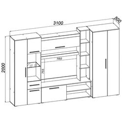 Living Yasen Royal 3.1m (Hickory Rockford Light/Graphite Grey) Thumb