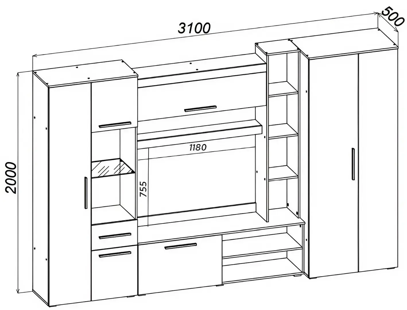 Living Yasen Royal 3.1m (Hickory Rockford Light/Graphite Grey)