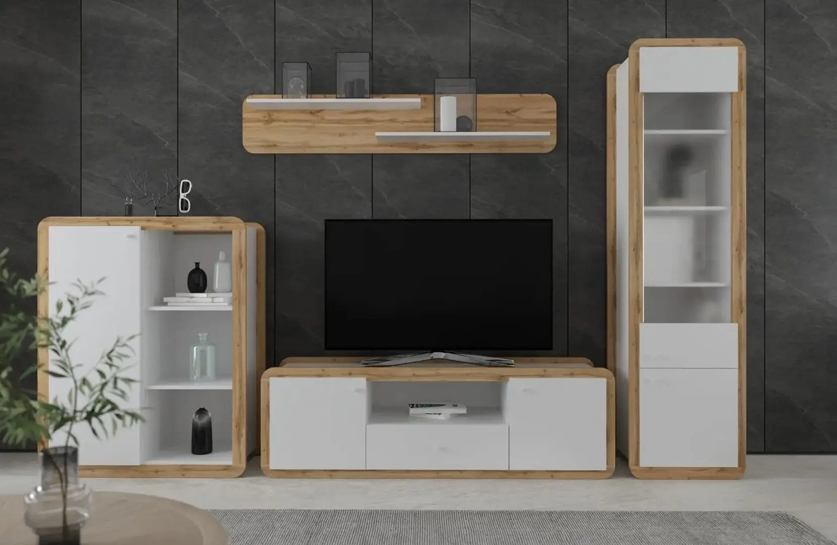 Гостиная Yasen Ски 3.04м (Нимфеа Альба/Дуб Аппалачи)