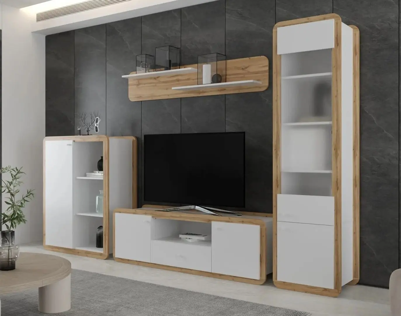 Гостиная Yasen Ски 3.04м (Нимфеа Альба/Дуб Аппалачи)