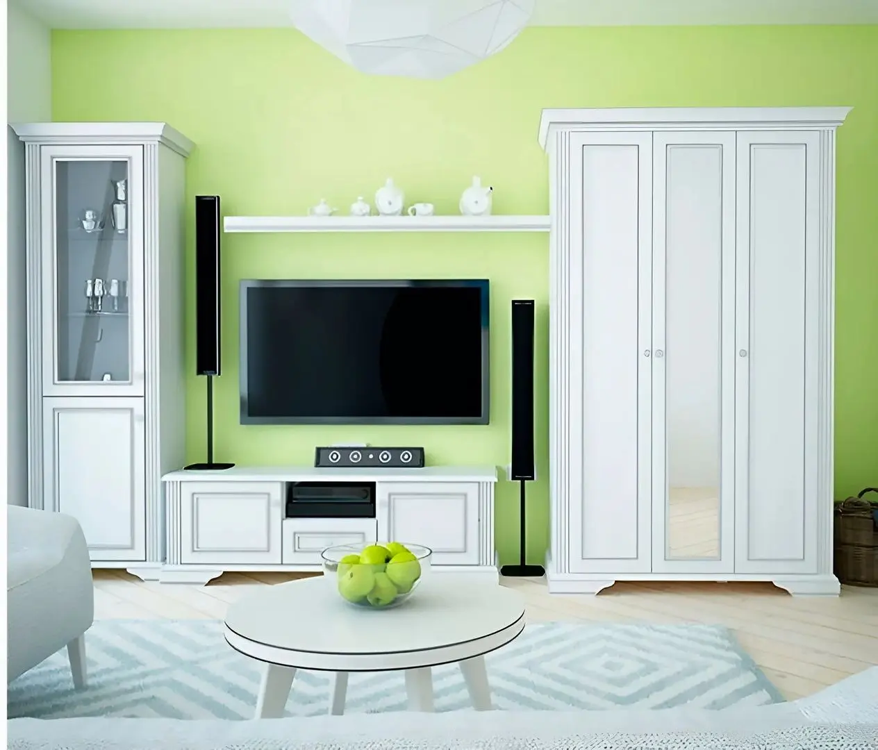 Гостиная Yasen Вайт 4.12м (Сосна Серебряная)