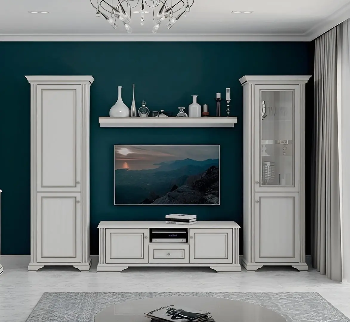 Living Yasen White 3.13m 1D1W + 2D + Raft 160 + TumbaTV 160 (Silver Pine)