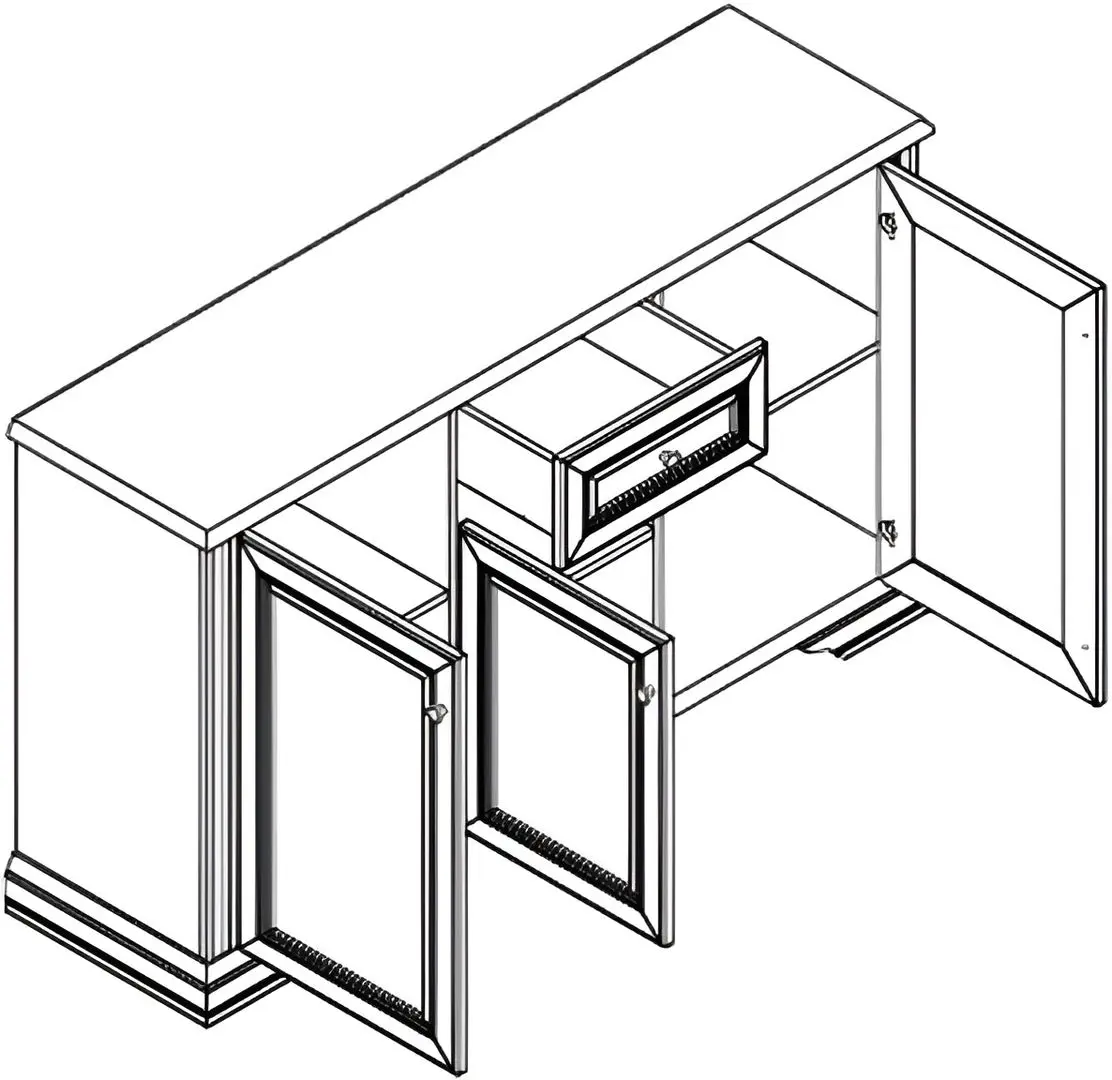 Гостиная Yasen White 3.13м 1D1W + 3D1S (Серебреная Сосна)