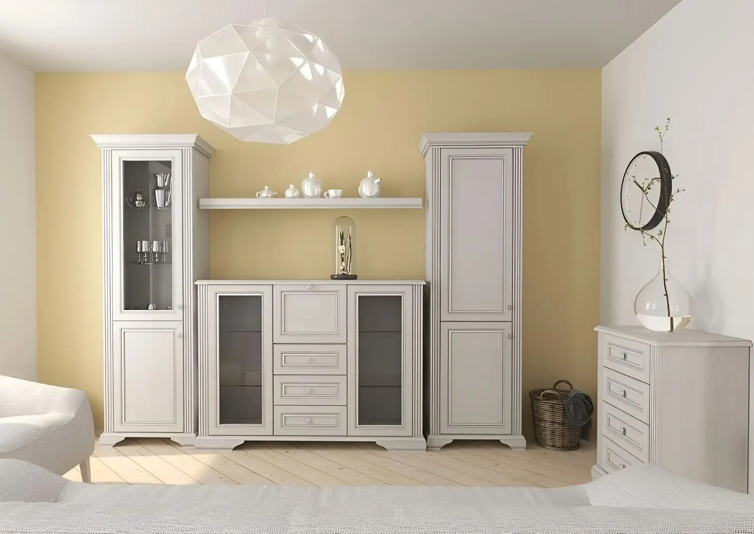 Living Yasen White 3.13m 2D + 1D1W + 2W3S1B + 4S 90 + Raft 160 (Silver Pine)