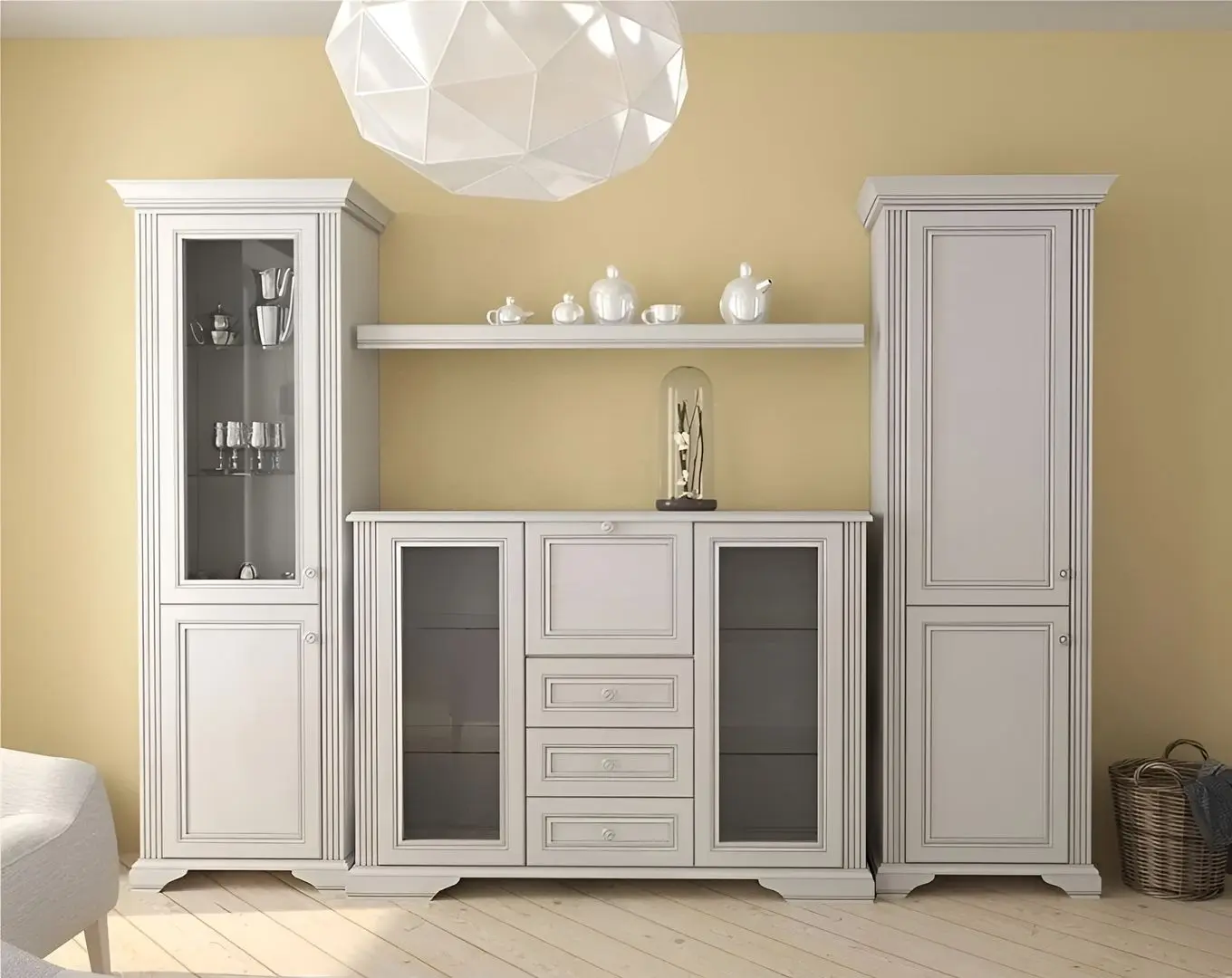 Living Yasen White 3.13m 2D + 1D1W + 2W3S1B + Raft 160 (Silver Pine)