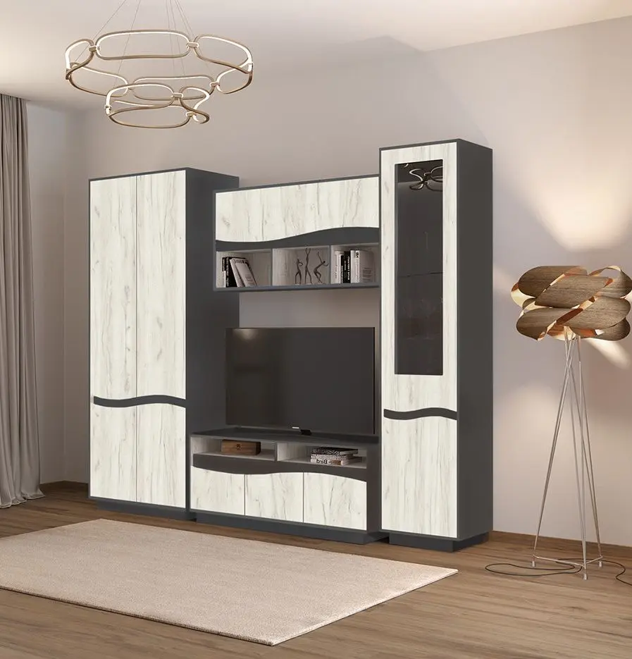 Living Yasen Jeneva 2.45m (Graphite Grey/Craft Oak White)