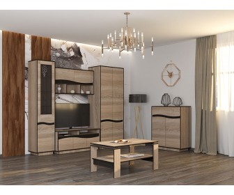 Living + Masa pentru reviste Yasen Jeneva 4.35m (Sonoma Oak Truffle/Wenge Magic)