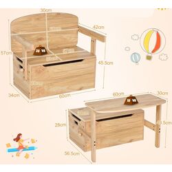 Masuta pentru copii 3in1 Costway HW67660NA (Natural) Thumb