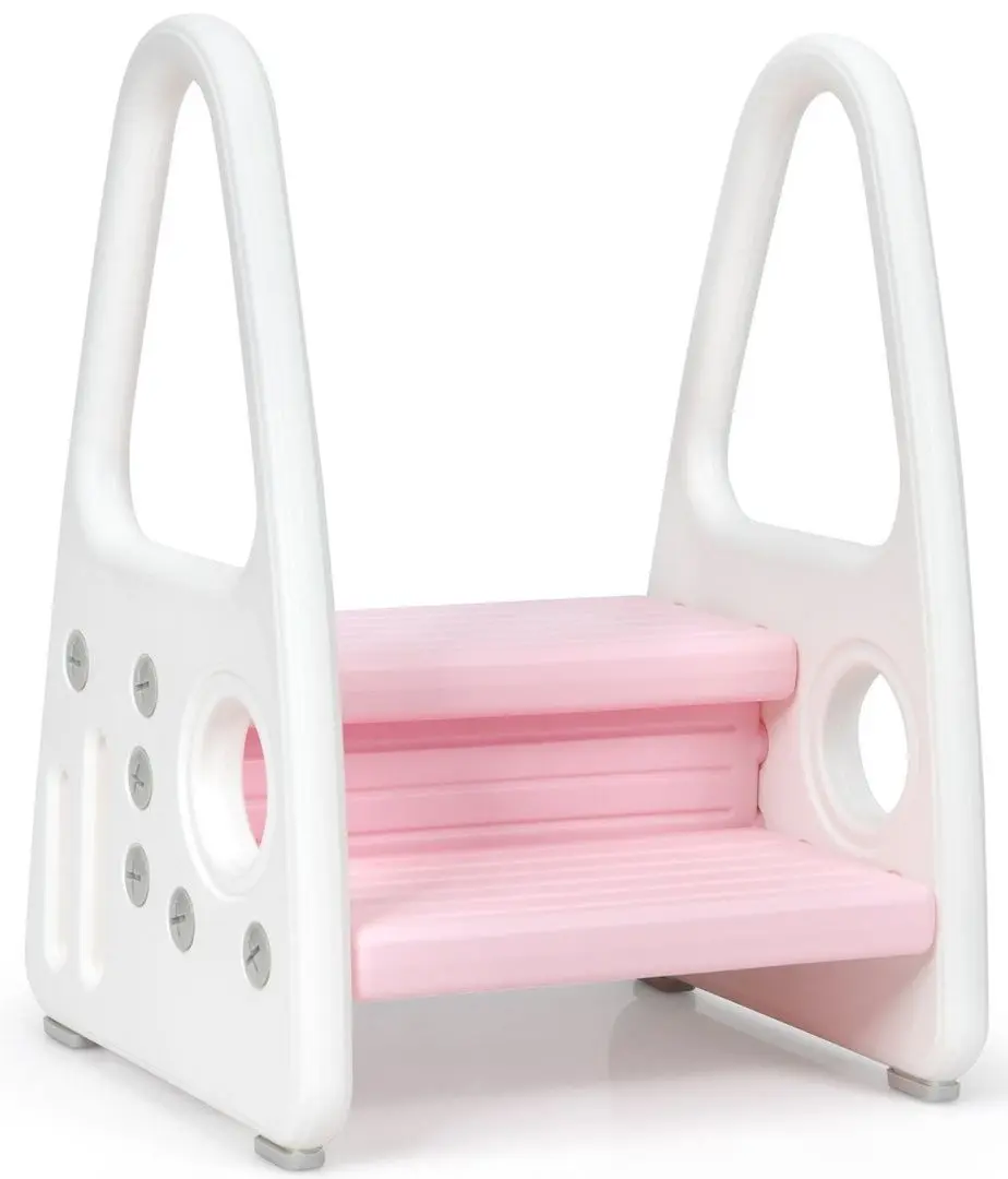 Tabureta-scara pentru copii Costway BB5640PI (White/Pink)