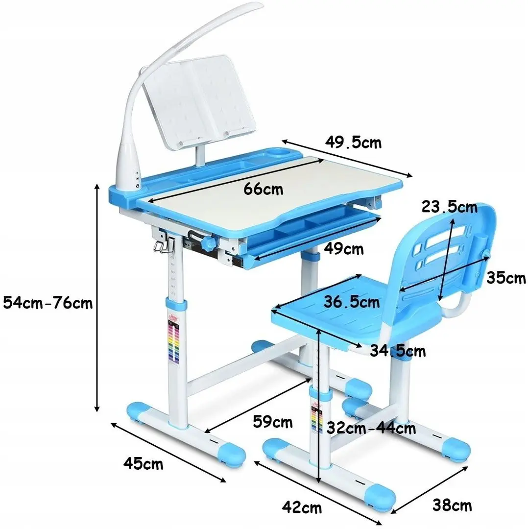 Set masa-tabla+scaun Costway HW67394DE-BL (Blue/White)