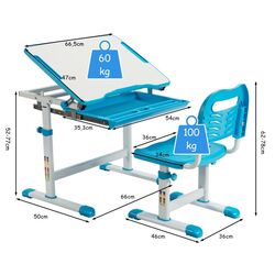 Set masa-tabla+scaun Costway HW67623BL (Blue) Thumb