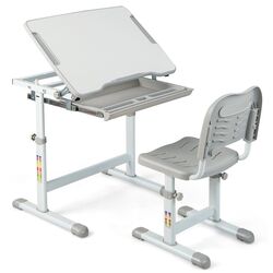 Set masa-tabla+scaun Costway HW67623GR (Grey) Thumb