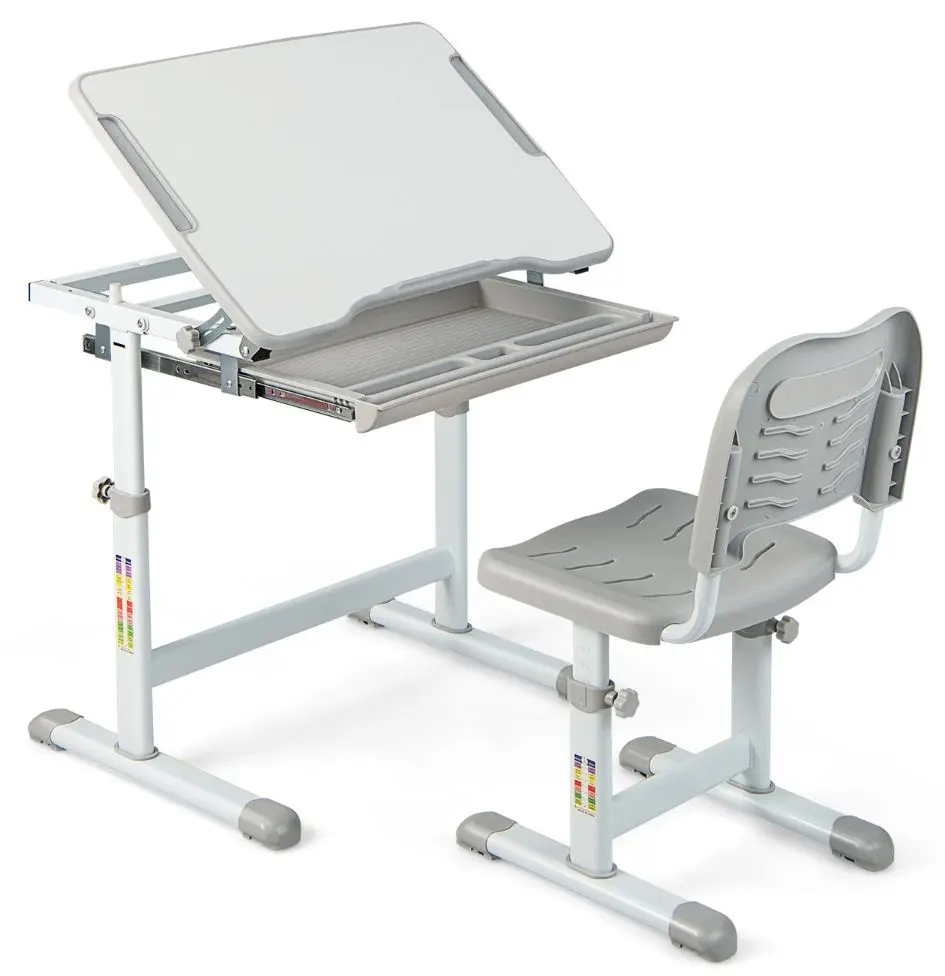 Set masa-tabla+scaun Costway HW67623GR (Grey)