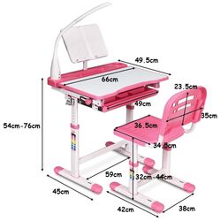 Set masa+scaun Costway HW67394DE-PI (Pink) Thumb