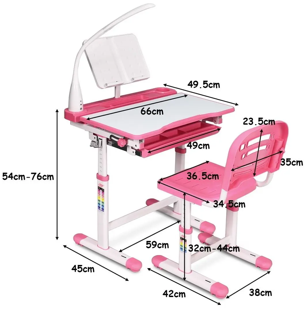Set masa+scaun Costway HW67394DE-PI (Pink)