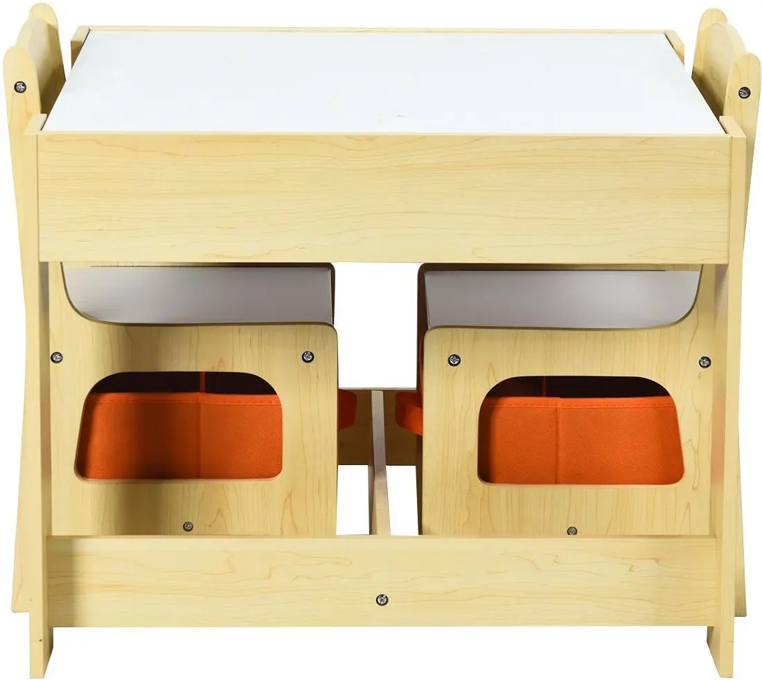 Set masa+2 scaune Costway BB5584NA (White/Natural)