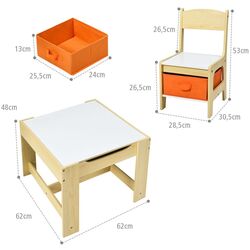 Set masa+2 scaune Costway BB5584NA (White/Natural) Thumb