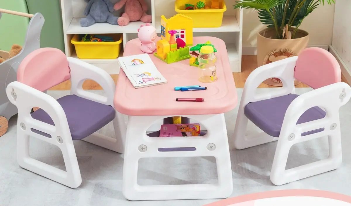 Набор стол + 2 стульчика Costway BB5694PI (Pink/Purple) - 3