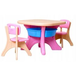 Set masa+2 scaune Costway HW56085PI (Pink/Light Brown) Thumb