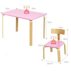 Set masa+2 scaune Costway HW63872PI (Pink) Thumb