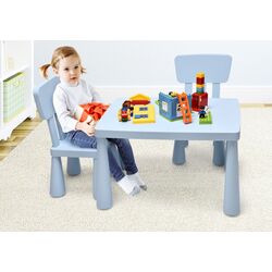 Set masa+2 scaune Costway HW66810BL (Blue) Thumb