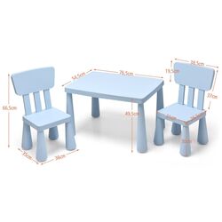 Set masa+2 scaune Costway HW66810BL (Blue) Thumb