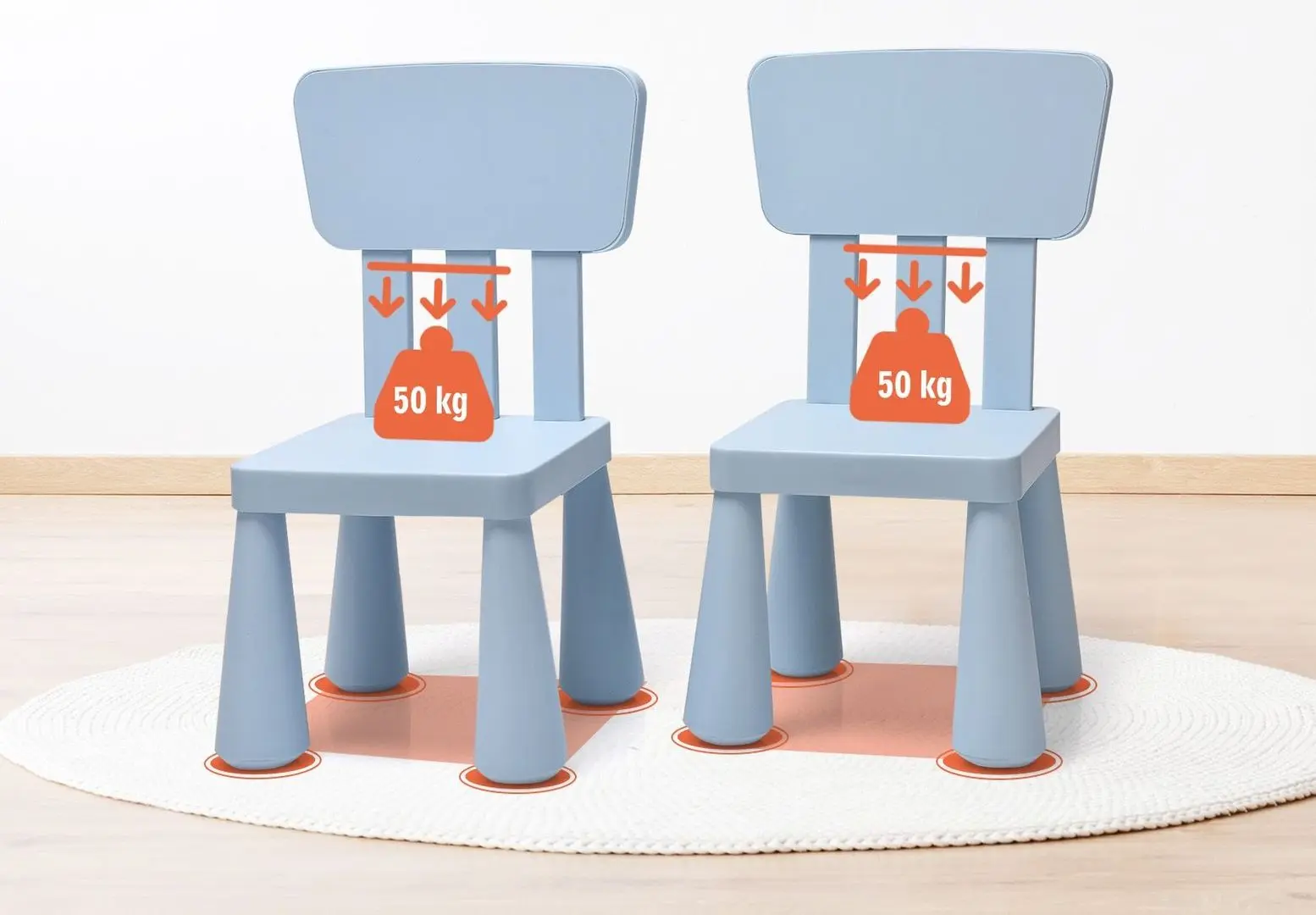 Set masa+2 scaune Costway HW66810BL (Blue)