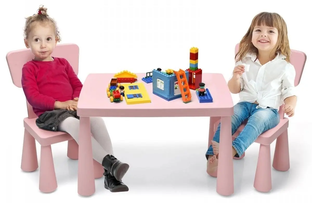 Набор стол+2 стульчика Costway HW66810PI (Pink)