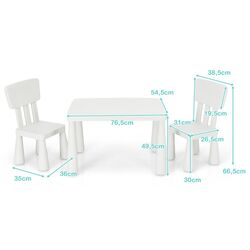 Set masa+2 scaune Costway HW66810WH (White) Thumb