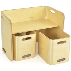 Set masa+2 scaune Costway HY10091NA (Natural) Thumb