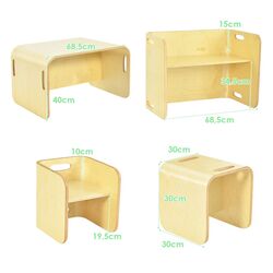 Set masa+2 scaune Costway HY10091NA (Natural) Thumb