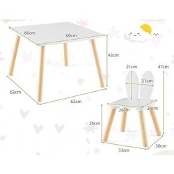 Set masa+2 scaune Costway HY10103WH (White) Thumb