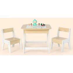 Set masa+2 scaune Costway HY10104YW (White/Natural) Thumb