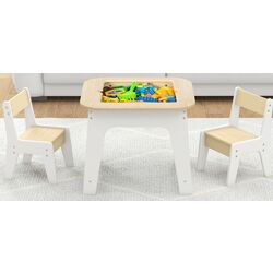 Set masa+2 scaune Costway HY10104YW (White/Natural) Thumb