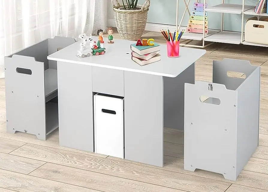 Set masa+2 scaune Costway HY10119GR (Grey)